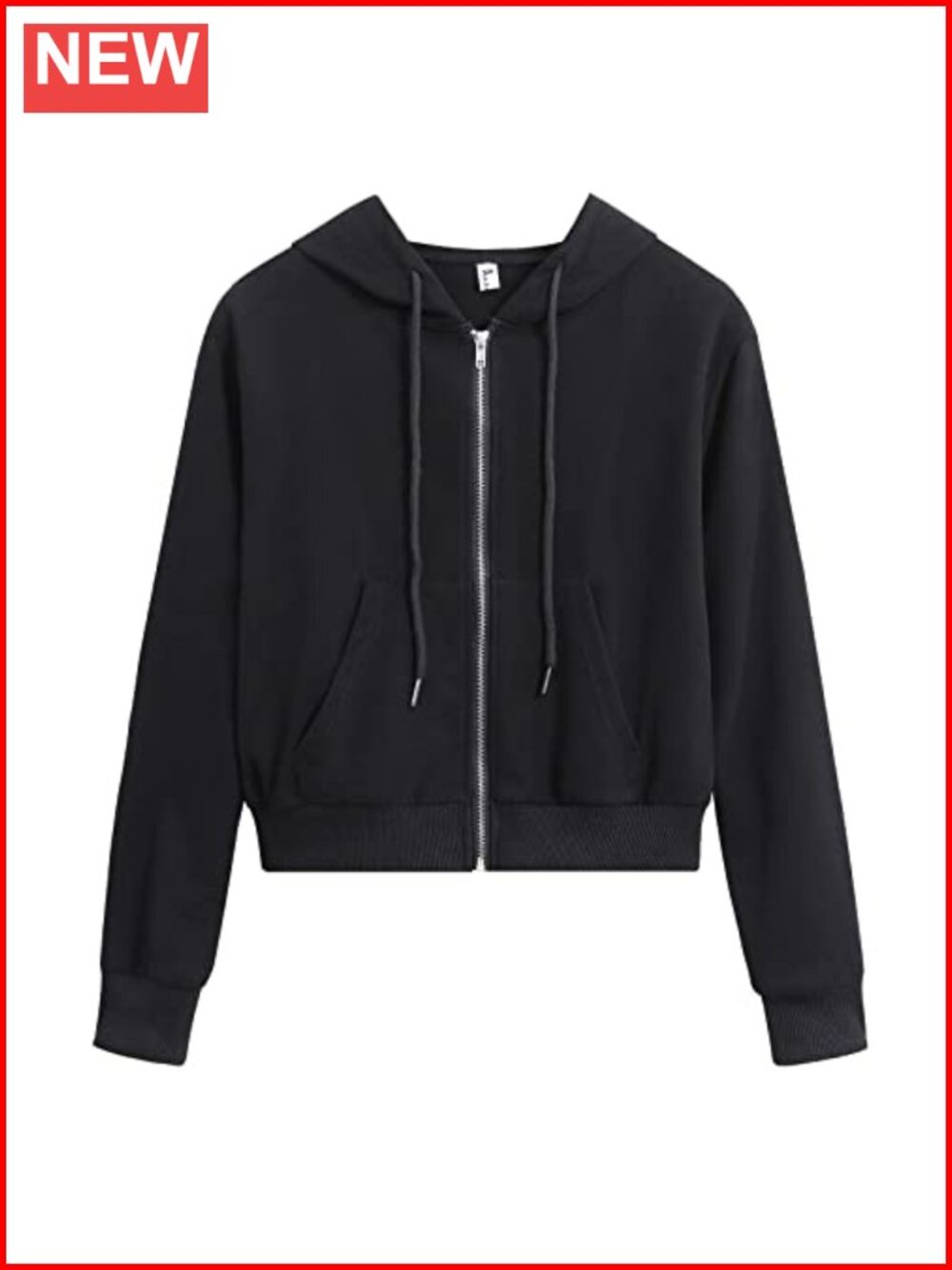 Women's Cropped Zip Up Hoodie Long Sleeve Workout Sweatshirt with Pockets